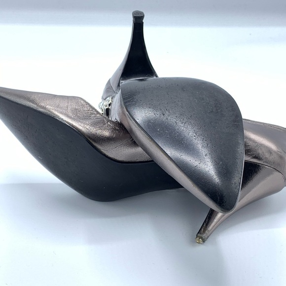 TOTAR Vintage BRONZE RHINESTONE HIGH HEEL PUMPS - Picture 11 of 11